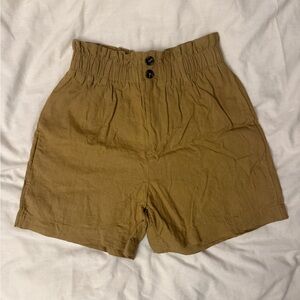 Astr High Waist Tan Shorts